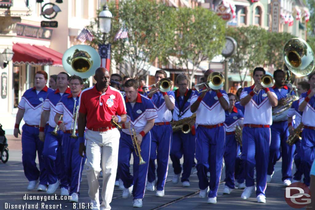 The College Band heading to the Castle for their 5:05pm set.