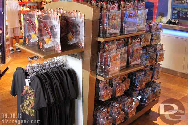 Passed through the Starcade.  A rack of Iron Man merchandise.