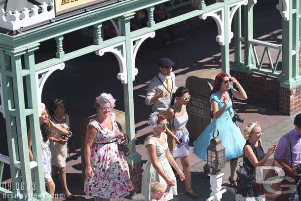 A large number of Dapper Day guests were boarding the Mark Twain for a cruise.