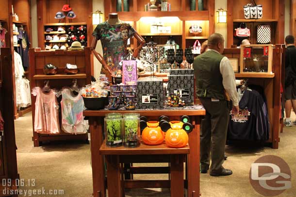 Halloween merchandise in the Grand Californian Gift Shop