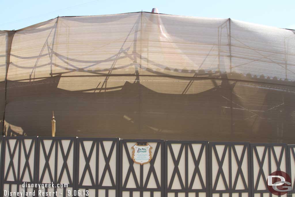 King Arthur Carrousel is under wraps receiving some work.