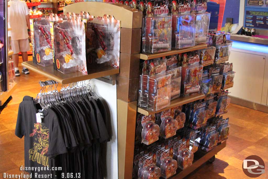 Passed through the Starcade.  A rack of Iron Man merchandise.