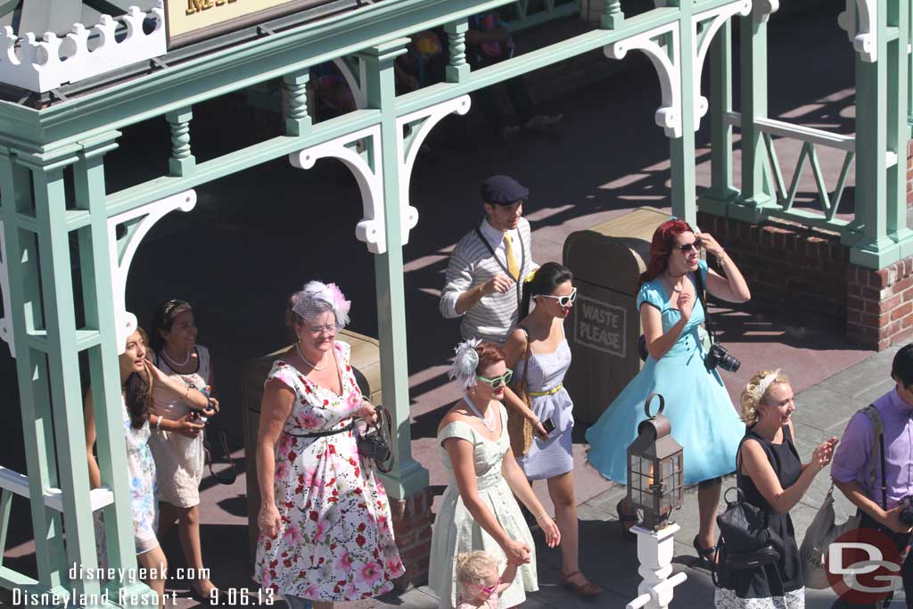 A large number of Dapper Day guests were boarding the Mark Twain for a cruise.