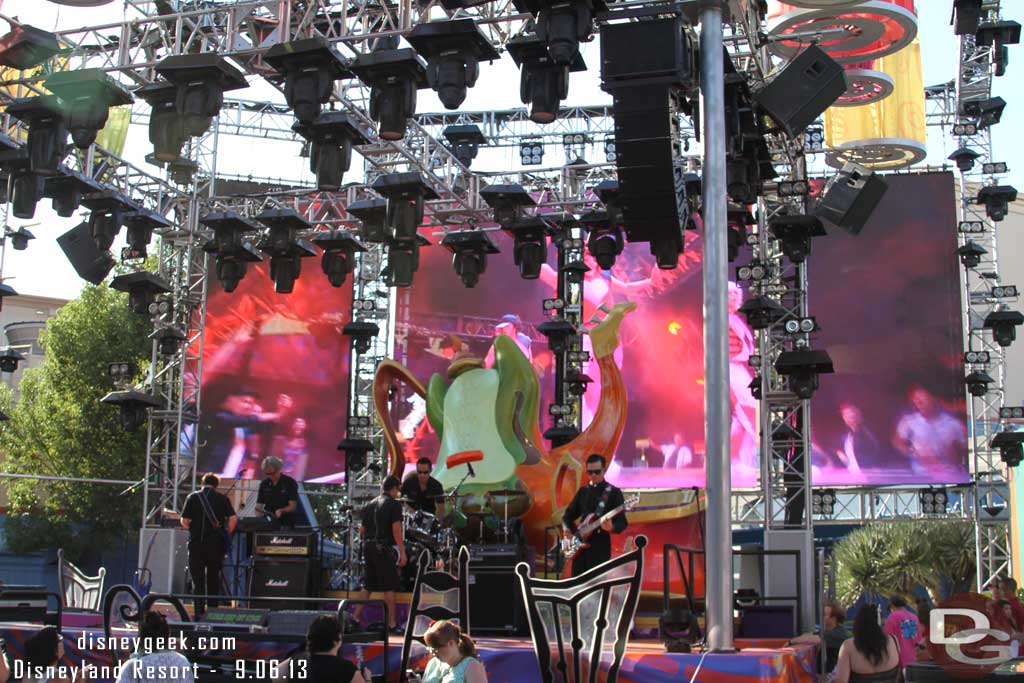 A sound check for the Mad T Party Band was going on.