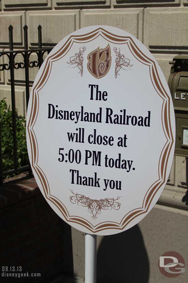 The Disneyland Railroad was closing early due to the dance parties. 