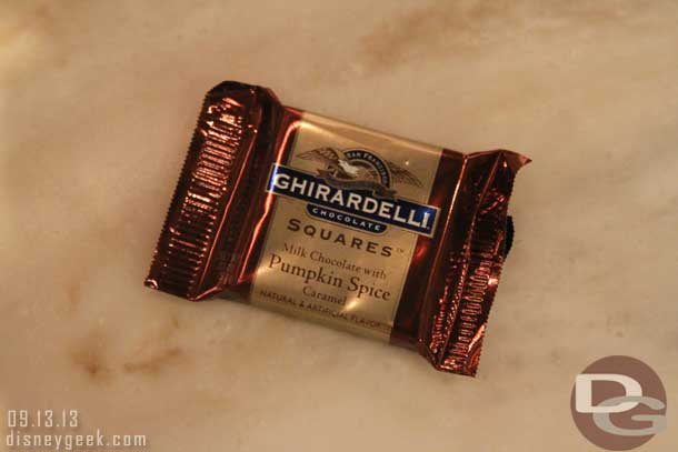 Ghirardelli has switched to Pumpkin Spice squares (too bad.. I only like the regular caramel).