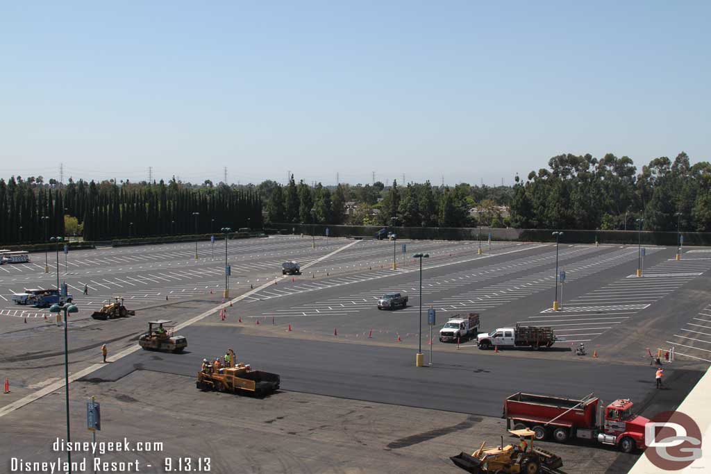 The Pinocchio Lot was closed and they were resurfacing it.  The smell of the asphalt was fairly strong in the garage.