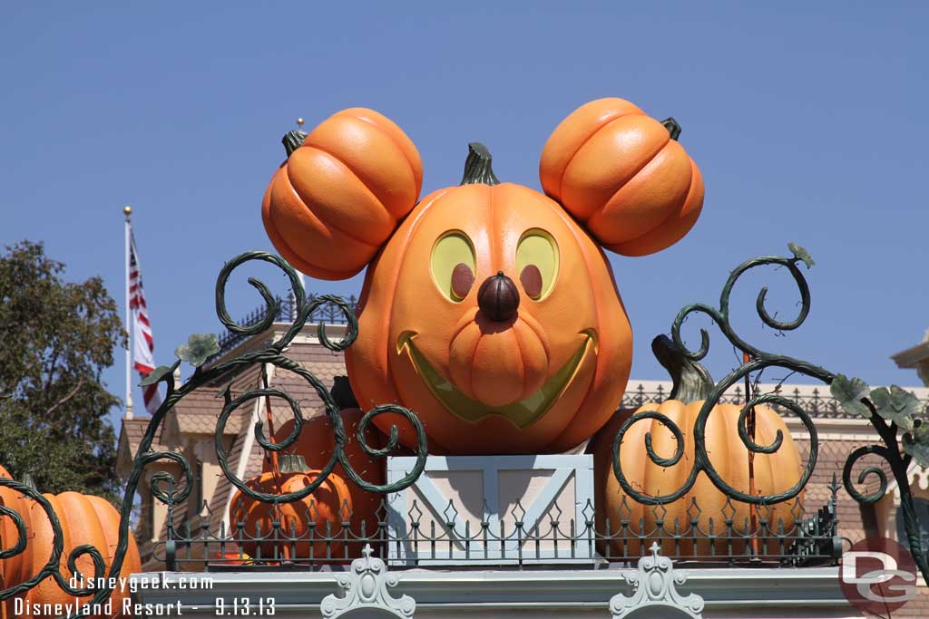 The same decorations as usual on Main Street and the entrance.