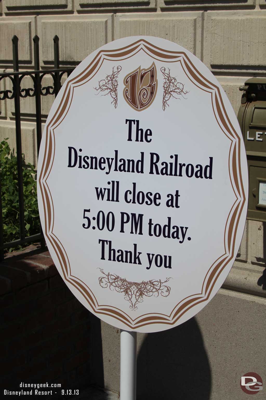 The Disneyland Railroad was closing early due to the dance parties. 