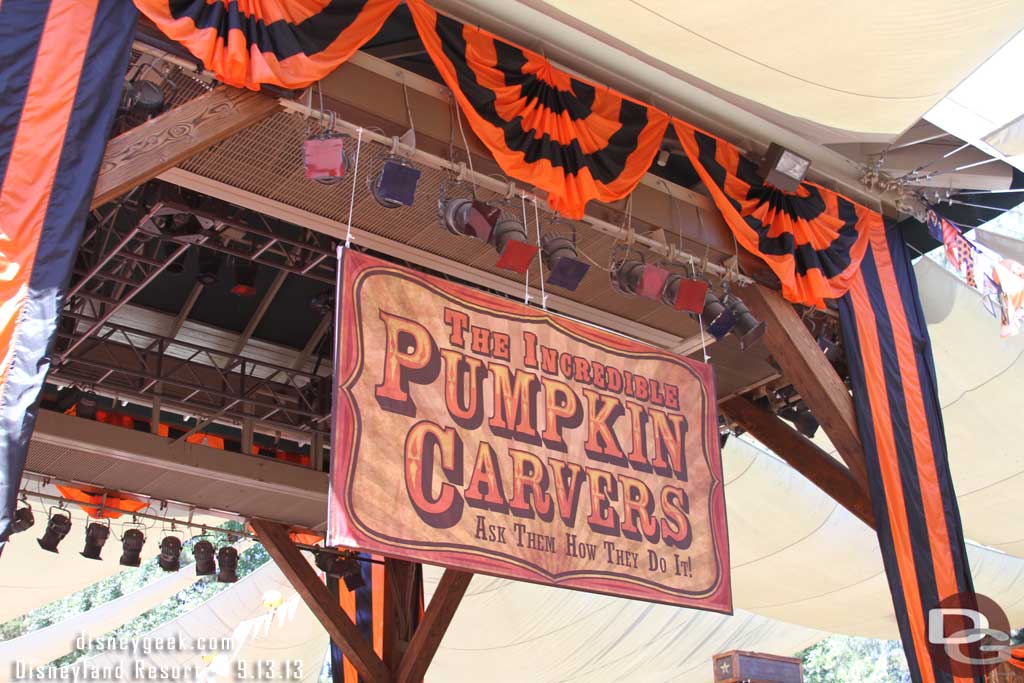 The pumpkin carvers are back (pics of their first day creations in a few pages).