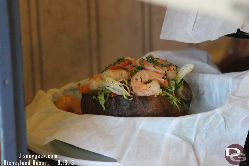 Last week I showed the new menu.  This week some of the food.. Here is the Shrimp Salad Baked Potato