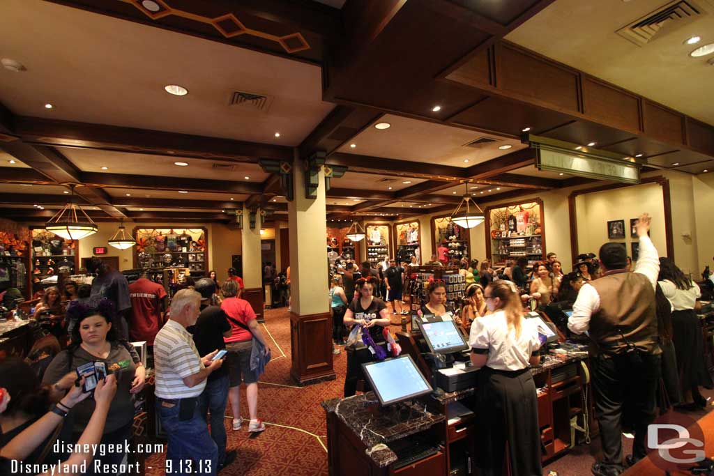 We headed over to DCA and stopped by the Tower of Terror gift shop.  They were also selling the shirts.  The line here was much shorter and moving much quicker.