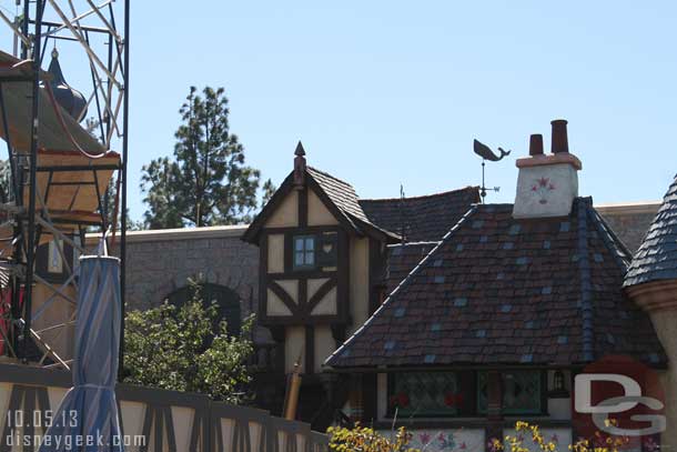 Some of the rooftop/fall protection work is complete in Fantasyland.