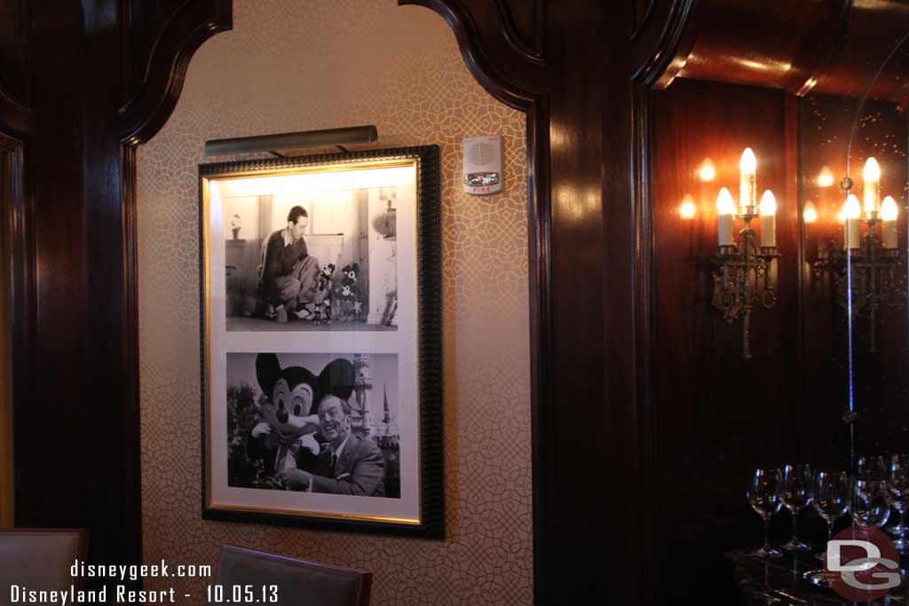On the wall a very early picture of Walt and Mickey and one of the last.