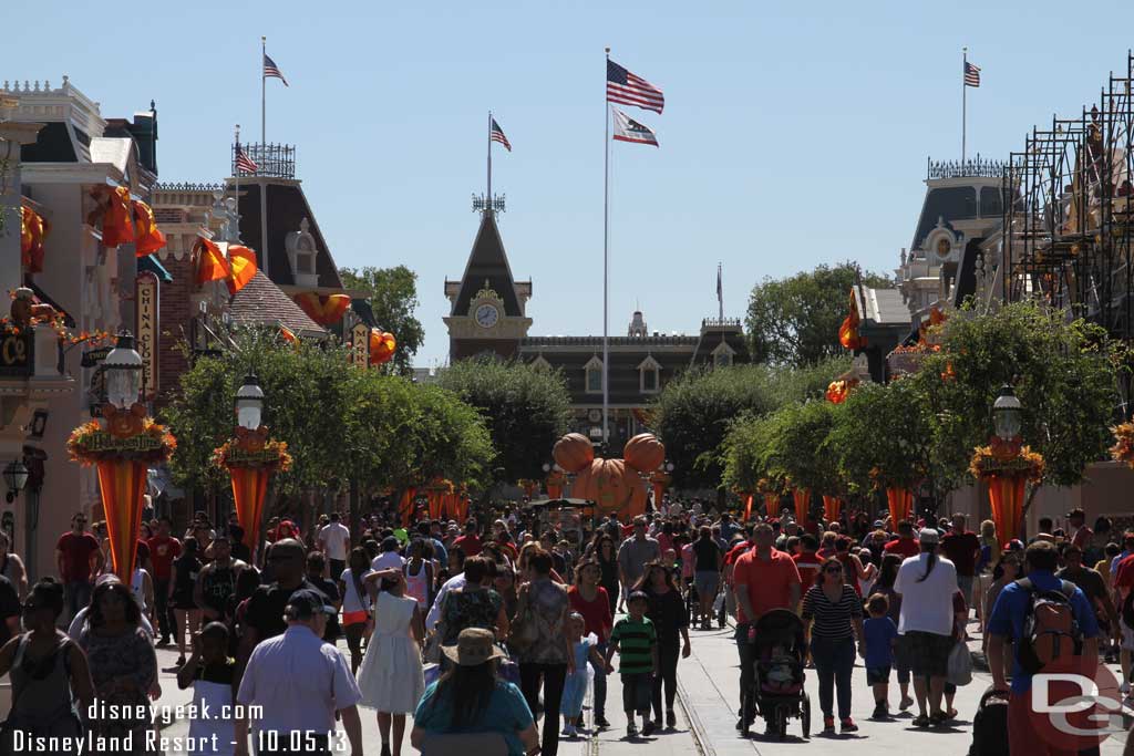 Looking back down Main Street USA.