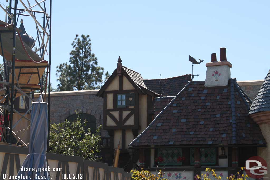 Some of the rooftop/fall protection work is complete in Fantasyland.