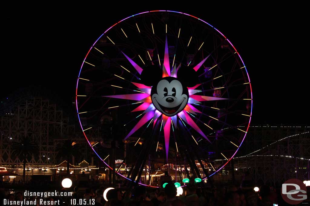 Watched World of Color, interesting note.. only one show at 9:45pm this evening instead of the normal 9:00pm and 10:15pm routine.