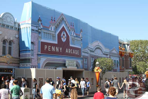 Across the street the work on the Penny Arcade and Candy Palace is ongoing.