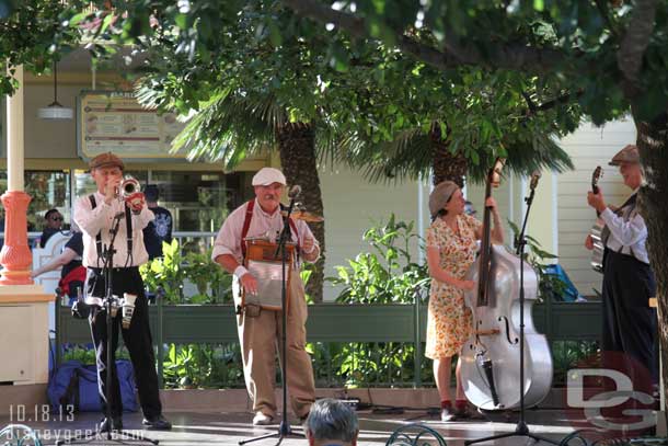 The Ellis Island Boys in Paradise Garden.  I enjoy their performances but was expecting an Oktoberfest group.