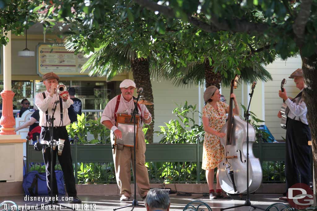 The Ellis Island Boys in Paradise Garden.  I enjoy their performances but was expecting an Oktoberfest group.