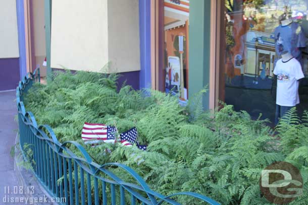 Cannot believe they could have gotten longer sticks so you could see the flags above the plants!