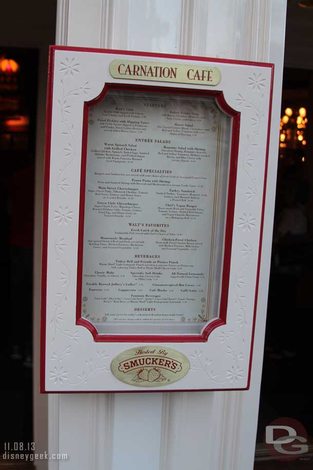 Is the posted menu out front with the Smuckers hosting new?