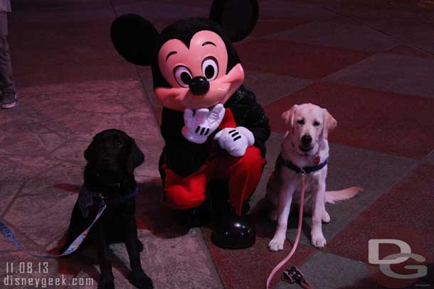 Mickey had time to spend with some four legged friends.