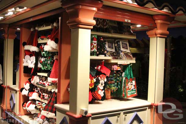 Holiday merchandise has taken over the cart on the Pier.