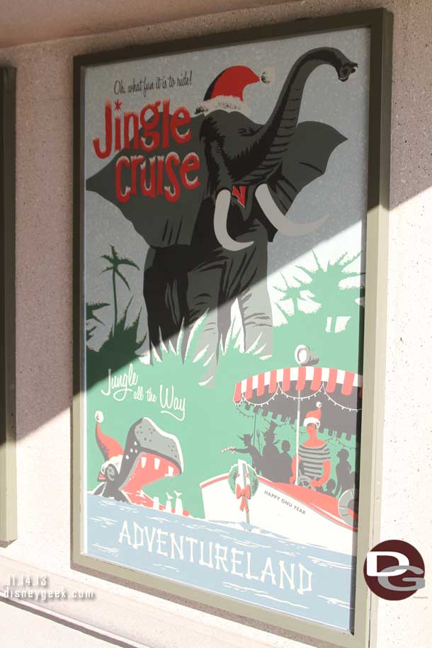 The Jingle Cruise is now open, and there is a new attraction poster as you enter the park.