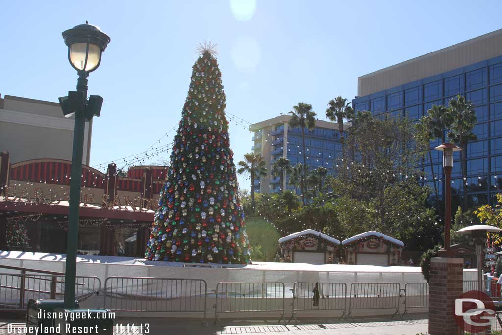 The ice rink looked just about done too, and the system was being tested by Mother Nature with temps today touching 90.