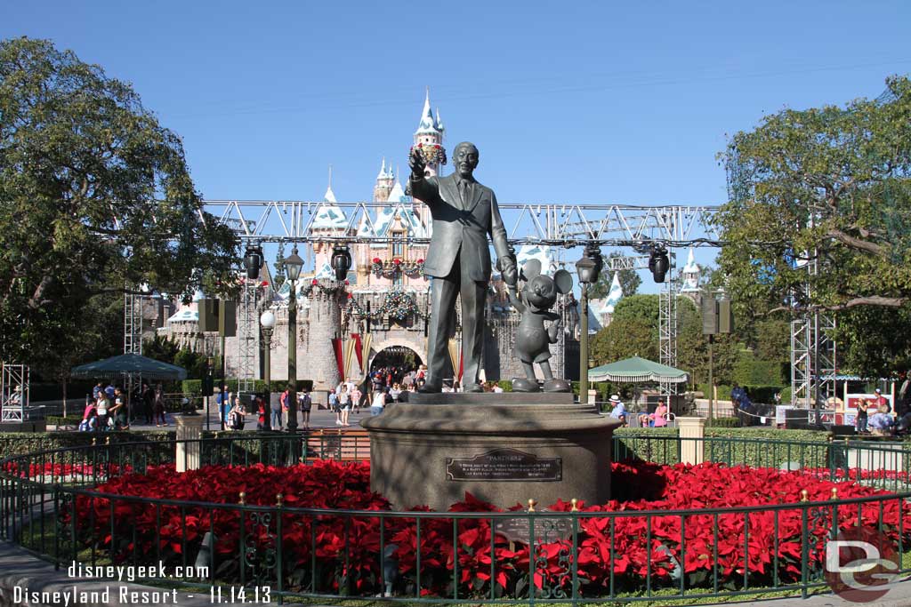 Some light rigs set up in front of the castle.  No indication of what they are for.  Guessing some TV show.