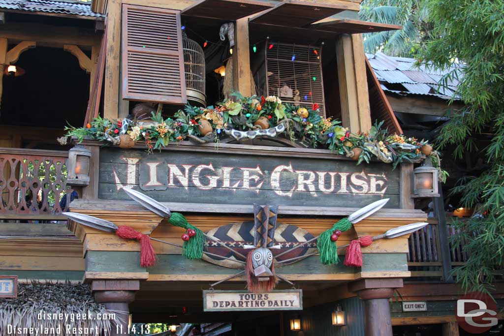 Next stop the Jingle Cruise.  It had a posted 25 minute wait (and it took about that).