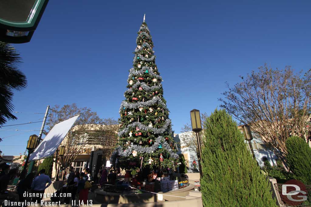 Now over to Disney California Adventure.  The Buena Vista Street tree was the backdrop for some media interviews.