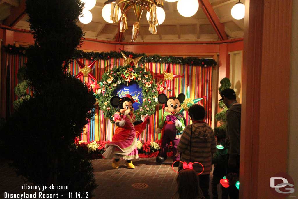 Mickey and Minnie out for pictures.