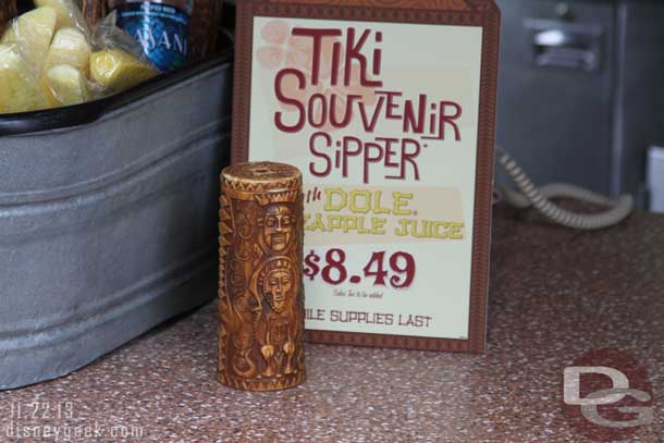 A Tiki Souvenir Sipper available at the stand.