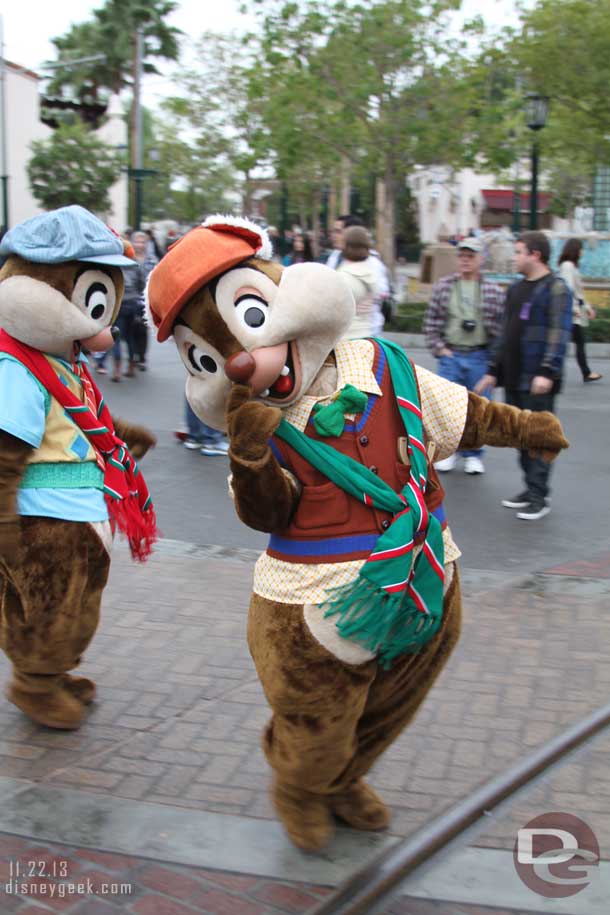 Dale pausing for a picture while crossing Buena Vista Street.