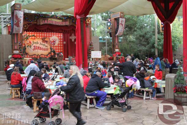 The seating area was full of guests waiting for the Billies (or coloring).