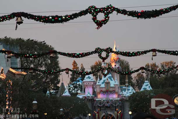 Noticed the sun was poking through the clouds as it set.. liked how it lit up the Castle.