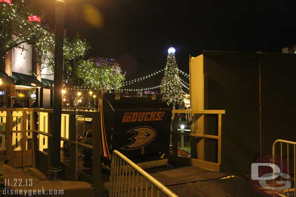 Go Ducks!  The machine to work on the ice (would you call this a Zamboni still?) 