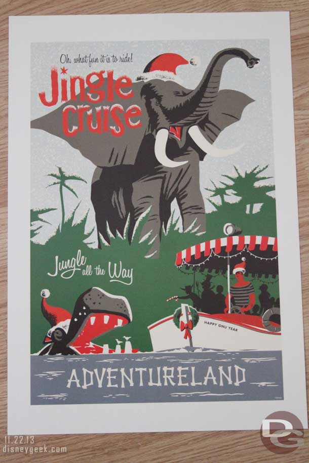 The Jingle Cruise poster was available as part of the Limited Time Magic Promotion