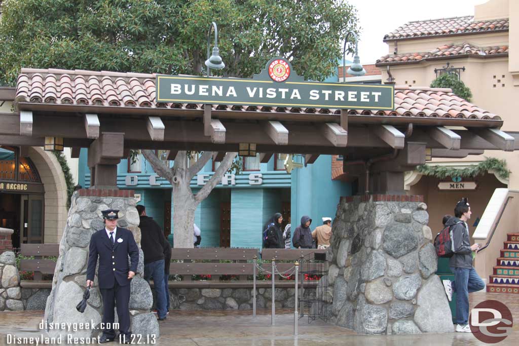 No decorations on the Red Car stop this year.