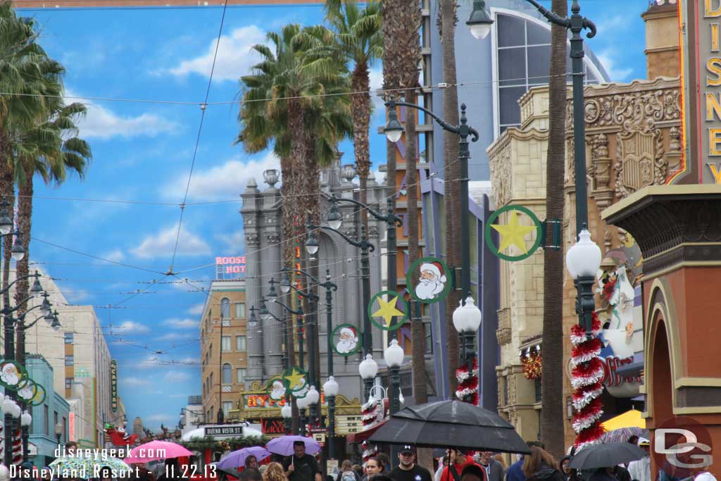 Some new decorations this year line Hollywood Blvd.