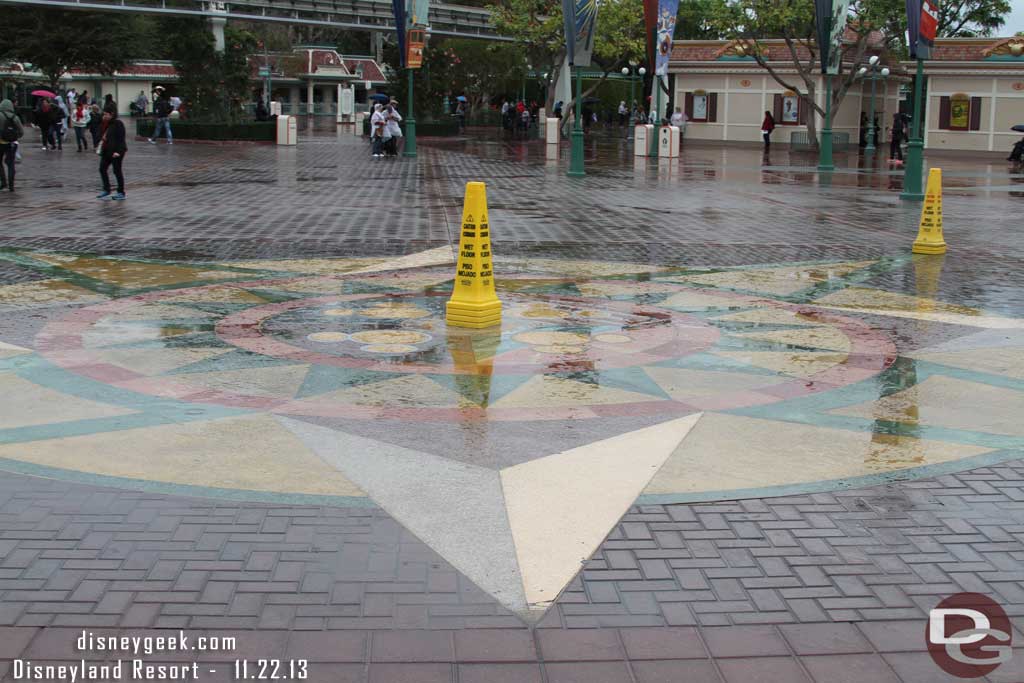 Out in the Esplanade the centerpiece has warnings as usually since it turns into a giant slip and slide with the rain.  Wonder if this will ever be replaced.