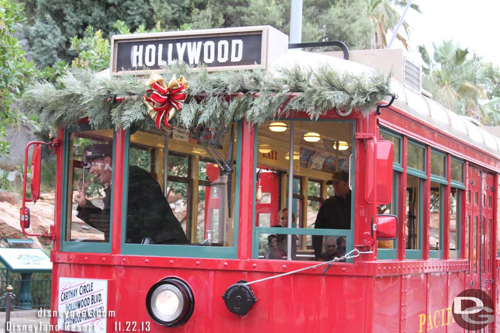 The Red Car decked out for the season.