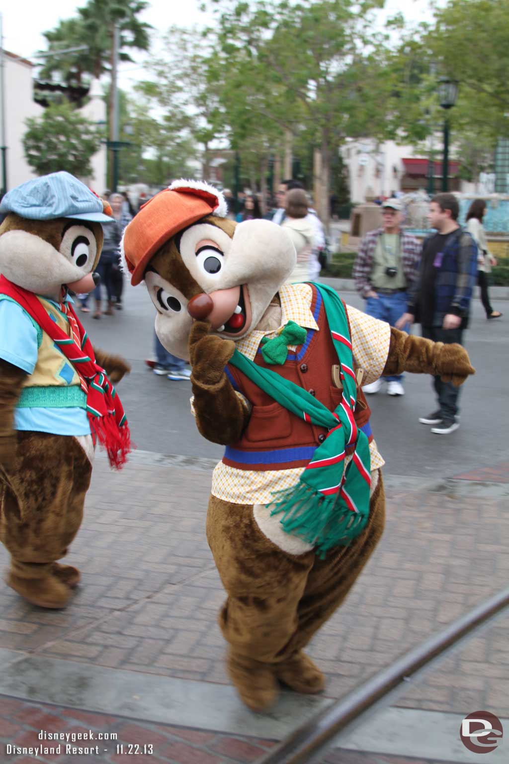 Dale pausing for a picture while crossing Buena Vista Street.