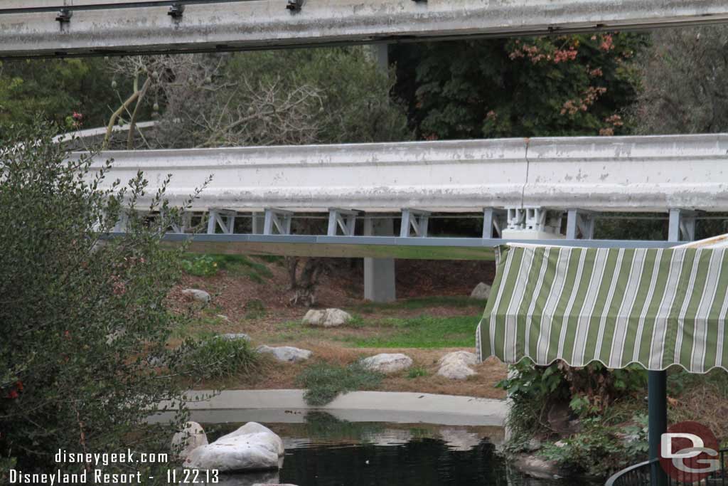 The work on the Monorail beamway covers looks to be done.