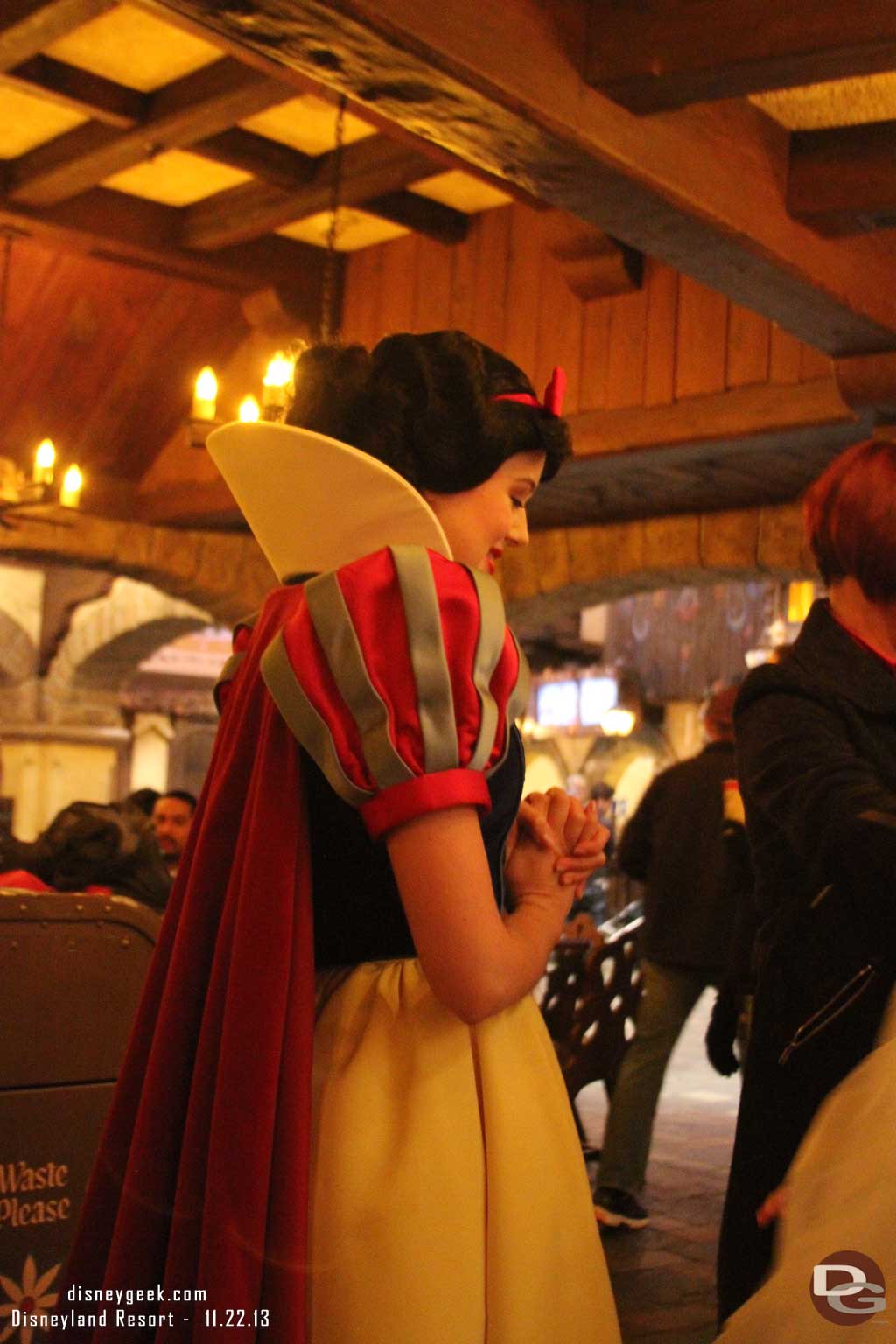 Instead stopped by the Village Haus to eat and midway through my meal Snow White showed up to greet guests right next to my table.