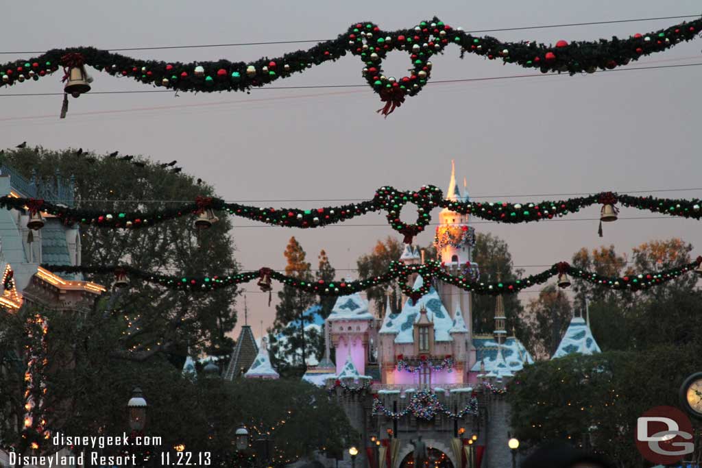 Noticed the sun was poking through the clouds as it set.. liked how it lit up the Castle.