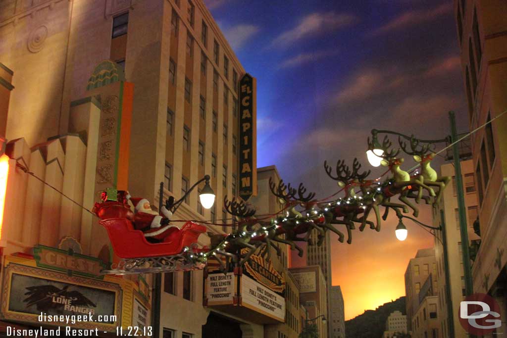 Santa and his reindeer on Hollywood Blvd.