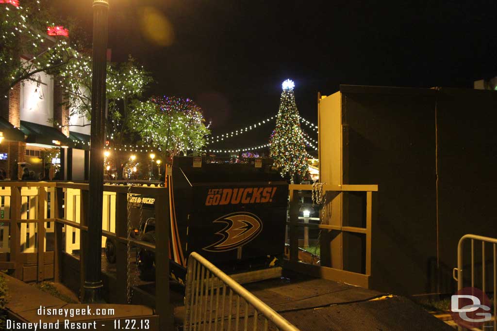 Go Ducks!  The machine to work on the ice (would you call this a Zamboni still?) 